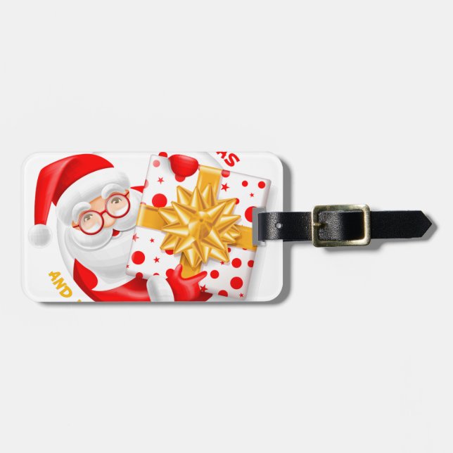 Santa Claus happy new year Luggage Tag (Front Horizontal)