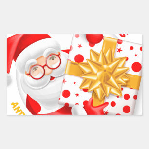 Santa Claus happy new year Rectangular Sticker