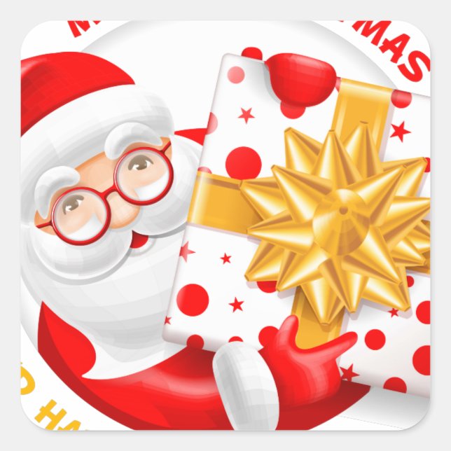Santa Claus happy new year Square Sticker (Front)