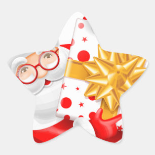 Santa Claus happy new year Star Sticker