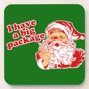 Santa Claus has a big package Coaster