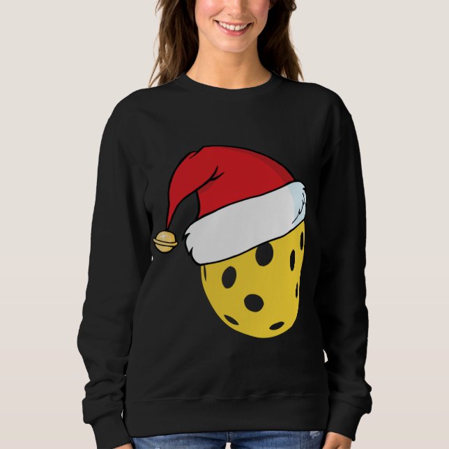Santa Claus Hat Pickleball Christmas Sweatshirt (Front)