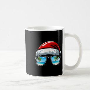 Santa Claus Hat Sungles Beach Christmas In July Coffee Mug