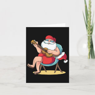 Santa Claus Hawaian Guitar Christmas In July  Card