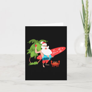 Santa Claus Hawaii Beach Funny Christmas In July M Card