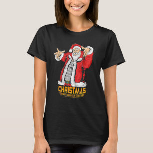 Santa Claus Hip Hop DJ Music Xmas Pajama Christmas T-Shirt