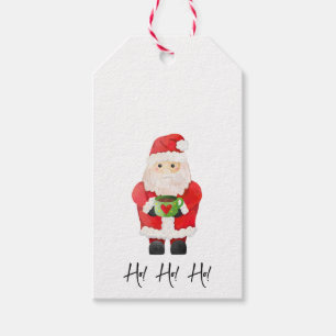 Santa Claus HO HO HO Hot Chocolate Heart From Gift Tags