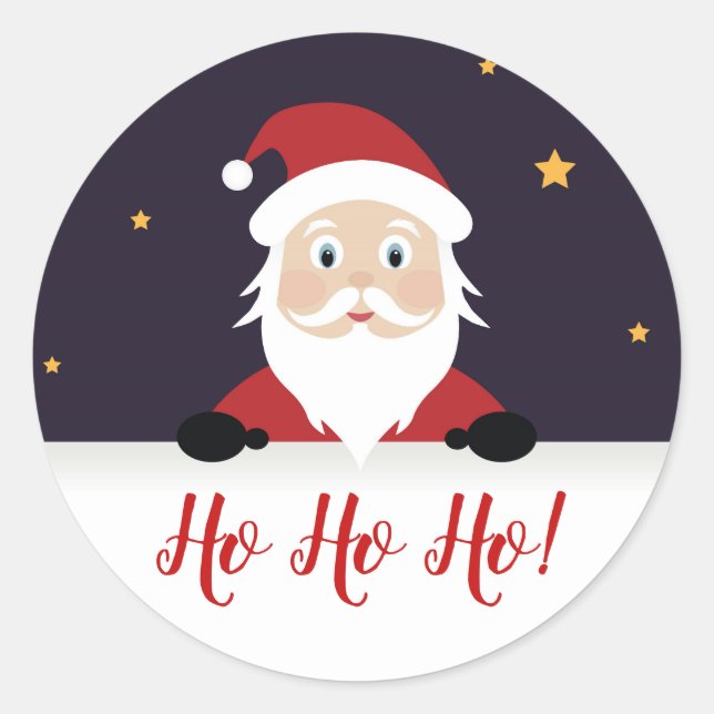 Santa Claus Ho ho ho on the roof christmas Classic Round Sticker (Front)