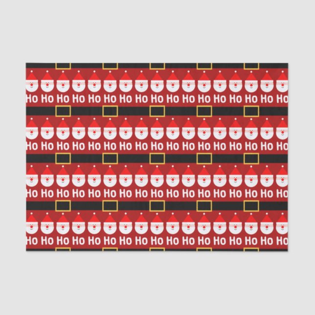 Santa Claus Ho Ho Ho Pattern Tissue Paper (Front)