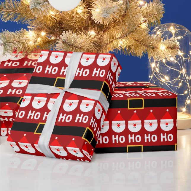 Santa Claus Ho Ho Ho Pattern Wrapping Paper (Holidays)