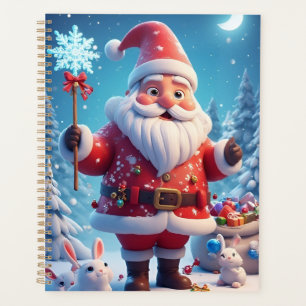 Santa Claus Holding Snowflake christmas scene Planner