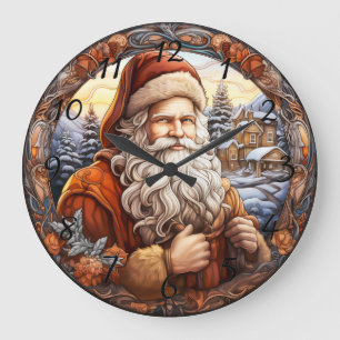 Santa Claus Holiday Christmas Large Clock
