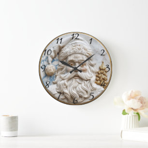 Santa Claus Holiday Delight Large Clock