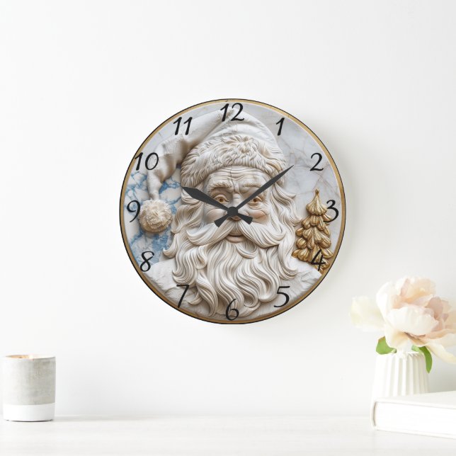Santa Claus Holiday Delight Large Clock (Home)