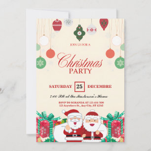 Santa Claus Holiday Party Invitations Customisable