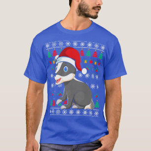 Santa Claus Honey Badger Festive Ugly Christmas T-Shirt