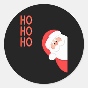 Santa Claus Hooho Christmas New Year Men Women Kid Classic Round Sticker