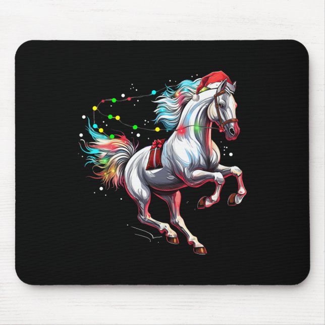 Santa Claus Horse Christmas Art Horse Riding Dress Mouse Pad (Front)