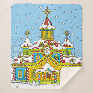 Santa Claus housesanta,claus,house,winter,frost,gr Sherpa Blanket