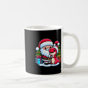 Santa Claus Hugs T Rex Dinosaur Christmas Matching Coffee Mug