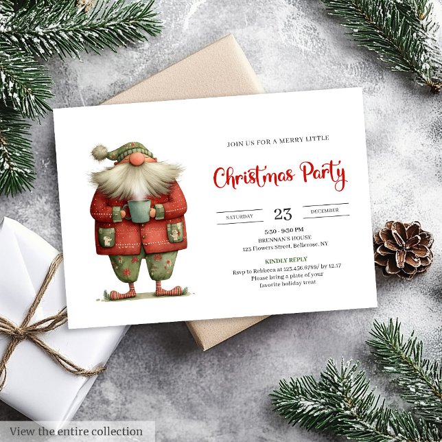 Santa Claus Humor Printable Red Green Party Invite (Santa Claus Humor Printable Red Green Party Invite

)