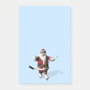 Santa Claus Ice Hockey Player Post-it Notes