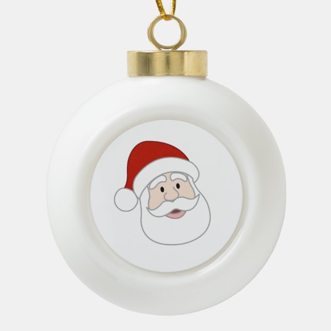 Santa Claus Illustration Ceramic Ball Christmas Ornament (Front)