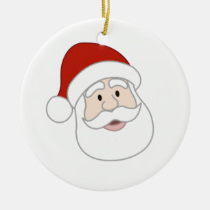 Santa Claus Illustration Ceramic Tree Decoration