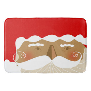 Santa Claus Illustration Holiday Christmas Bath Mat