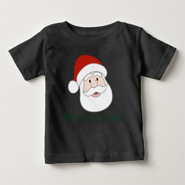 Santa Claus Illustration & Text Baby T-Shirt (Front)