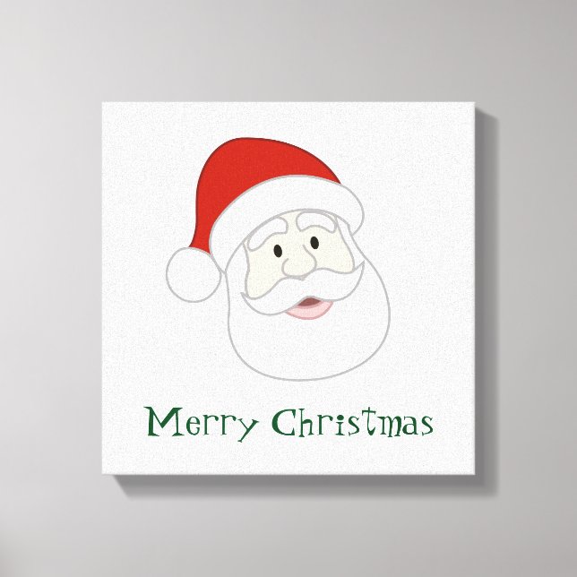 Santa Claus Illustration & Text Canvas Print (Front)