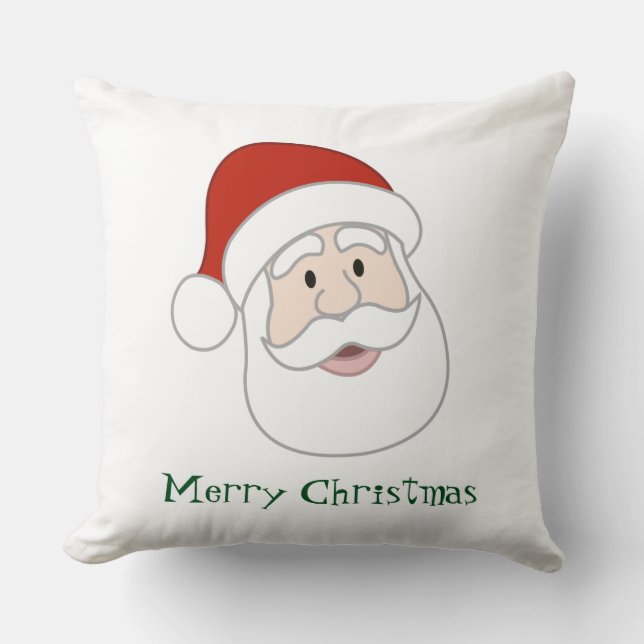 Santa Claus Illustration & Text Cushion (Front)