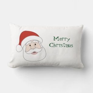 Santa Claus Illustration & Text Lumbar Cushion