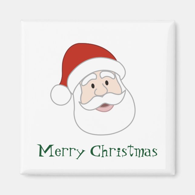 Santa Claus Illustration & Text Magnet (Front)