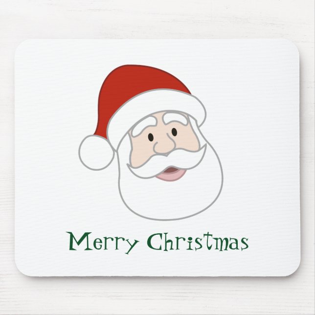 Santa Claus Illustration & Text Mouse Pad (Front)