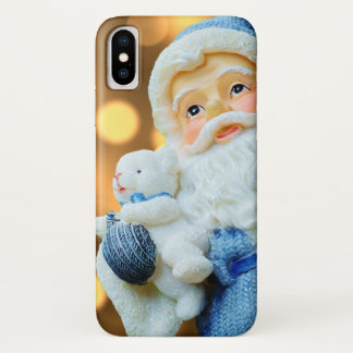 Santa Claus in a Blue Suit iPhone X Case