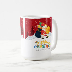 Santa Claus in a Magical Winter Wonderland — Merry Coffee Mug