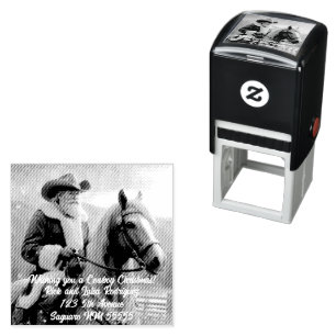 Santa Claus in a Western Hat Christmas Self-inking Stamp
