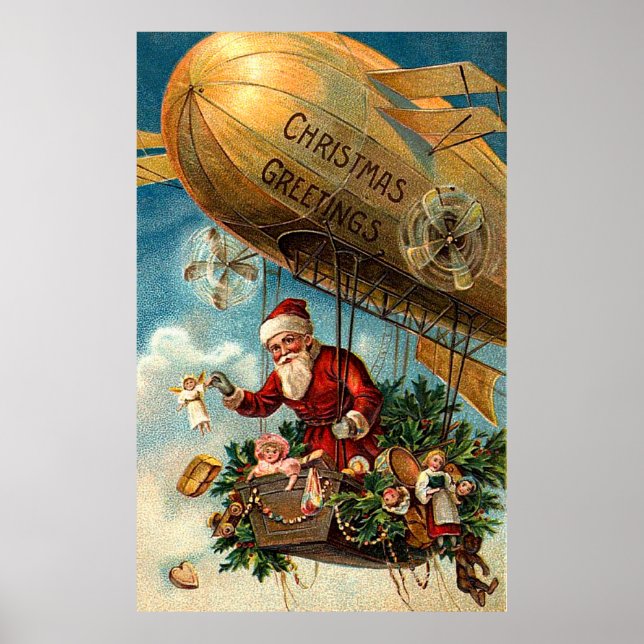 Santa Claus in Airship Poster (Front)