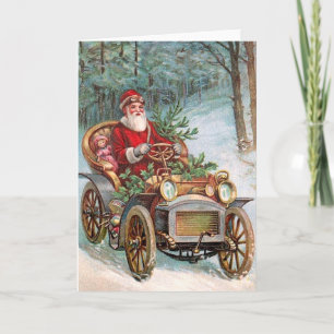 Santa Claus in Automobile Holiday Card