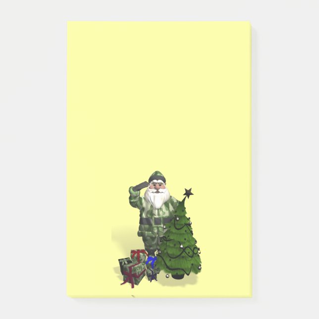 Santa Claus In Camouflage Dress Post-it Notes (Front)