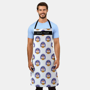 Santa Claus In Chimney, Snow, Christmas, New Year Apron