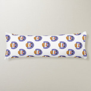 Santa Claus In Chimney, Snow, Christmas, New Year Body Cushion