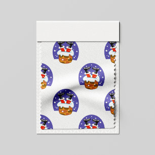 Santa Claus In Chimney, Snow, Christmas, New Year Fabric
