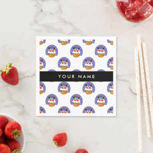 Santa Claus In Chimney, Snow, Christmas, New Year Napkin