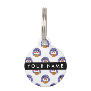 Santa Claus In Chimney, Snow, Christmas, New Year Pet Tag
