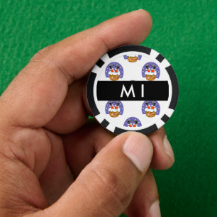 Santa Claus In Chimney, Snow, Christmas, New Year Poker Chips