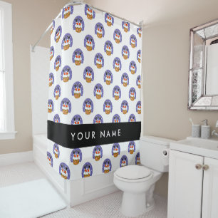 Santa Claus In Chimney, Snow, Christmas, New Year Shower Curtain
