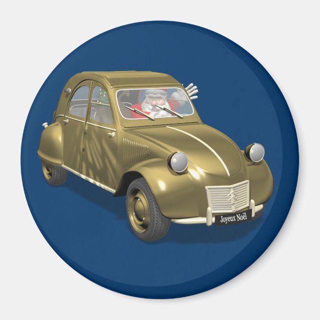 Santa Claus In Citroen 2CV Magnet (Front)