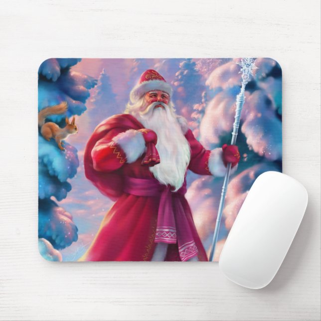 Santa Claus in forest Mouse Pad (With Mouse)